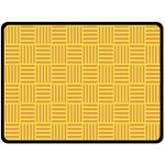 Plaid Line Orange Yellow Double Sided Fleece Blanket (Large)  80 x60  Blanket Front