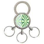 Starburst Shapes Large Green Purple 3-Ring Key Chains Front