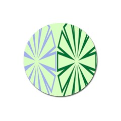 Starburst Shapes Large Green Purple Magnet 3  (round)