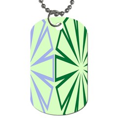 Starburst Shapes Large Green Purple Dog Tag (one Side) by Alisyart