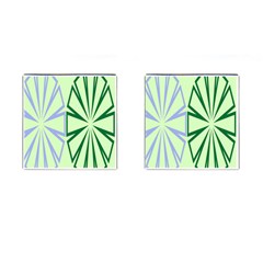 Starburst Shapes Large Green Purple Cufflinks (square)