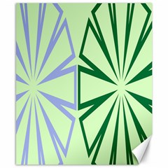 Starburst Shapes Large Green Purple Canvas 8  X 10 