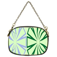 Starburst Shapes Large Green Purple Chain Purses (two Sides) 