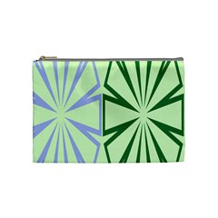 Starburst Shapes Large Green Purple Cosmetic Bag (medium) 