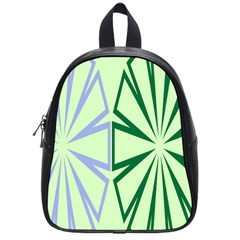 Starburst Shapes Large Green Purple School Bags (small) 