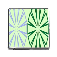 Starburst Shapes Large Green Purple Memory Card Reader (square)