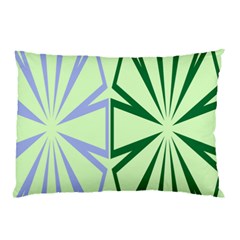 Starburst Shapes Large Green Purple Pillow Case (two Sides)