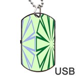 Starburst Shapes Large Green Purple Dog Tag USB Flash (Two Sides) Back