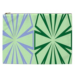 Starburst Shapes Large Green Purple Cosmetic Bag (xxl) 