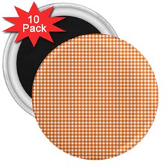 Orange Tablecloth Plaid Line 3  Magnets (10 Pack)  by Alisyart