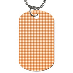 Orange Tablecloth Plaid Line Dog Tag (one Side)