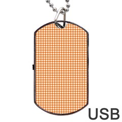 Orange Tablecloth Plaid Line Dog Tag Usb Flash (two Sides) by Alisyart