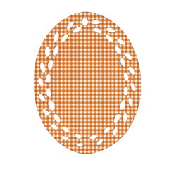 Orange Tablecloth Plaid Line Ornament (oval Filigree)