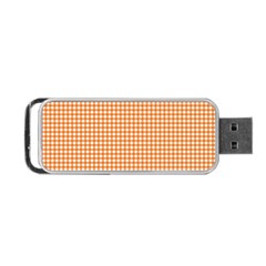 Orange Tablecloth Plaid Line Portable Usb Flash (one Side)