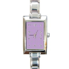 Purple Tablecloth Plaid Line Rectangle Italian Charm Watch by Alisyart