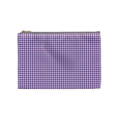 Purple Tablecloth Plaid Line Cosmetic Bag (medium) 