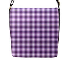 Purple Tablecloth Plaid Line Flap Messenger Bag (l)  by Alisyart