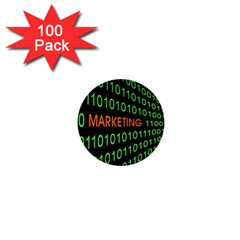 Marketing Runing Number 1  Mini Buttons (100 Pack) 