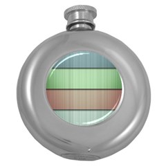 Modern Texture Blue Green Red Grey Chevron Wave Line Round Hip Flask (5 Oz) by Alisyart