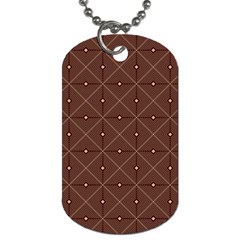 Coloured Line Squares Plaid Triangle Brown Line Chevron Dog Tag (one Side)