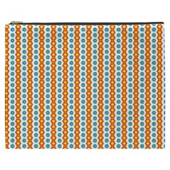 Sunflower Orange Gold Blue Floral Cosmetic Bag (xxxl) 