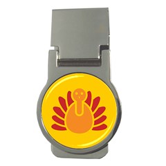 Animals Bird Pet Turkey Red Orange Yellow Money Clips (round) 