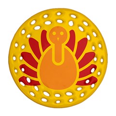 Animals Bird Pet Turkey Red Orange Yellow Ornament (round Filigree) by Alisyart