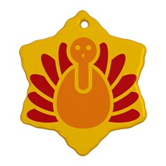 Animals Bird Pet Turkey Red Orange Yellow Snowflake Ornament (two Sides)