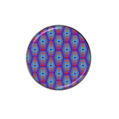 Red Blue Bee Hive Pattern Hat Clip Ball Marker by Amaryn4rt