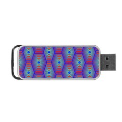 Red Blue Bee Hive Pattern Portable Usb Flash (one Side) by Amaryn4rt