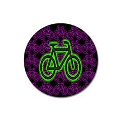 Bike Graphic Neon Colors Pink Purple Green Bicycle Light Magnet 3  (round)
