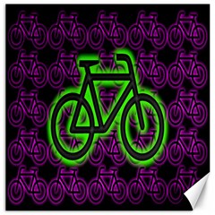 Bike Graphic Neon Colors Pink Purple Green Bicycle Light Canvas 20  X 20  