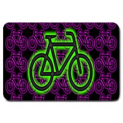 Bike Graphic Neon Colors Pink Purple Green Bicycle Light Large Doormat  by Alisyart