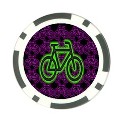 Bike Graphic Neon Colors Pink Purple Green Bicycle Light Poker Chip Card Guard