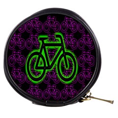 Bike Graphic Neon Colors Pink Purple Green Bicycle Light Mini Makeup Bags