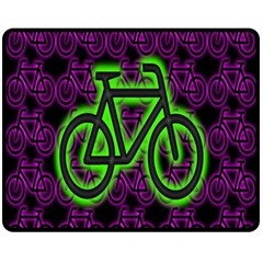 Bike Graphic Neon Colors Pink Purple Green Bicycle Light Fleece Blanket (medium) 