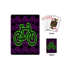 Bike Graphic Neon Colors Pink Purple Green Bicycle Light Playing Cards (mini) 