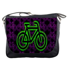 Bike Graphic Neon Colors Pink Purple Green Bicycle Light Messenger Bags