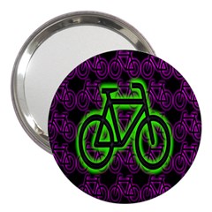 Bike Graphic Neon Colors Pink Purple Green Bicycle Light 3  Handbag Mirrors by Alisyart