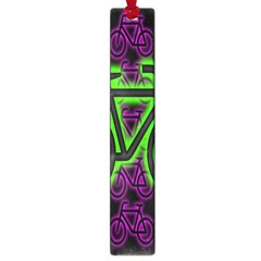 Bike Graphic Neon Colors Pink Purple Green Bicycle Light Large Book Marks