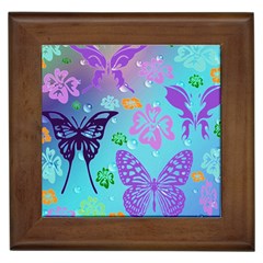 Butterfly Vector Background Framed Tiles