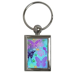 Butterfly Vector Background Key Chains (Rectangle) 