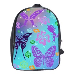 Butterfly Vector Background School Bags(Large) 