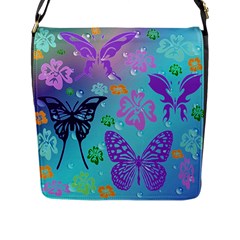 Butterfly Vector Background Flap Messenger Bag (l)  by Amaryn4rt