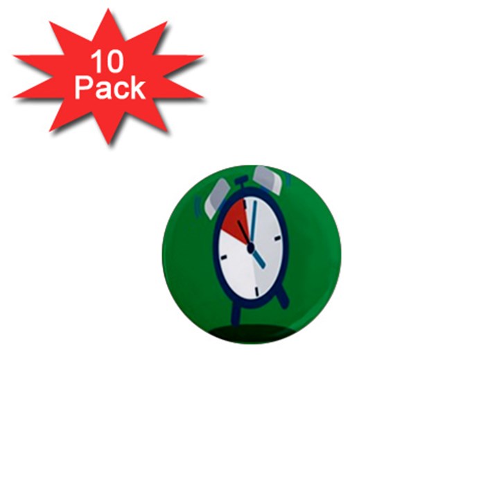 Alarm Clock Weker Time Red Blue Green 1  Mini Magnet (10 pack) 