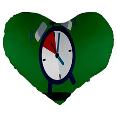 Alarm Clock Weker Time Red Blue Green Large 19  Premium Heart Shape Cushions by Alisyart