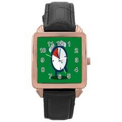 Alarm Clock Weker Time Red Blue Green Rose Gold Leather Watch 