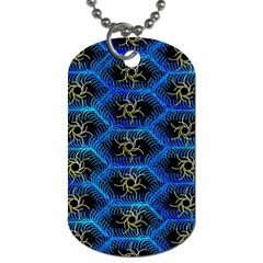 Blue Bee Hive Pattern Dog Tag (one Side) by Amaryn4rt