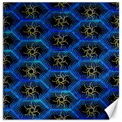 Blue Bee Hive Pattern Canvas 16  X 16   by Amaryn4rt