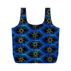 Blue Bee Hive Pattern Full Print Recycle Bags (m)  by Amaryn4rt